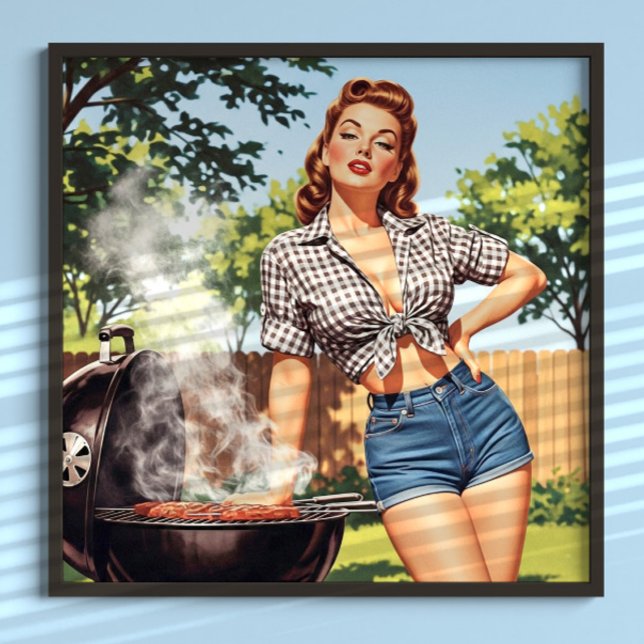 Poster Pin-up de Churrasco Vintage (Criador carregado)