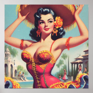 Poster Pin-up de Flamenco