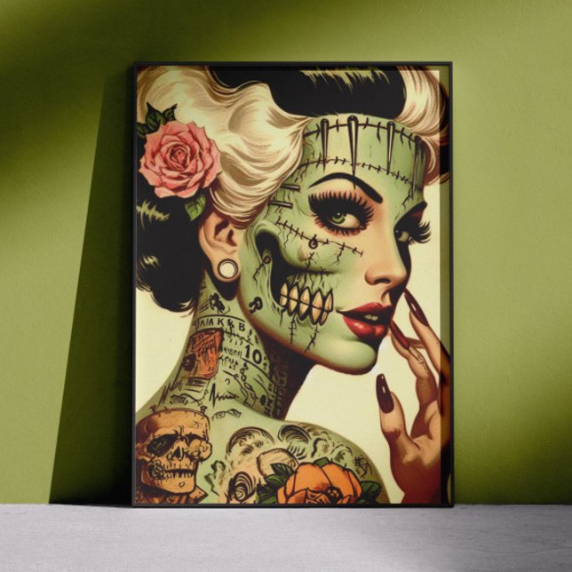 Poster Pin-up de Monstro Retro (Criador carregado)