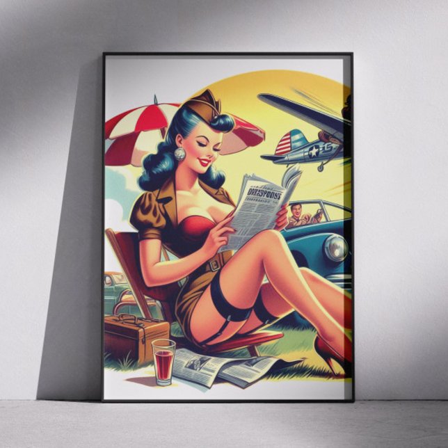 Poster Pin-up de Piloto Retro (Criador carregado)