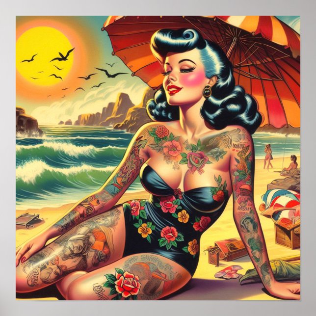 Poster Pin-up de Tattoo Beach (Frente)