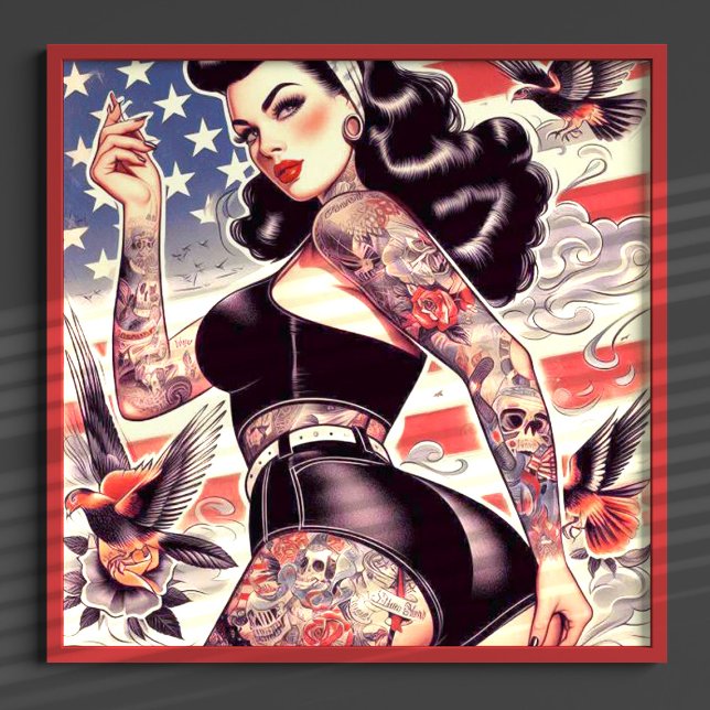 Poster Pin-up de Tatuagem Americana (Criador carregado)