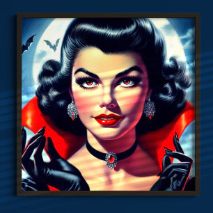 Pôster Pin-up de Vampiro Fofo