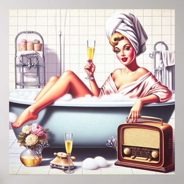 Poster Pin-up do Bath Vintage (Frente)