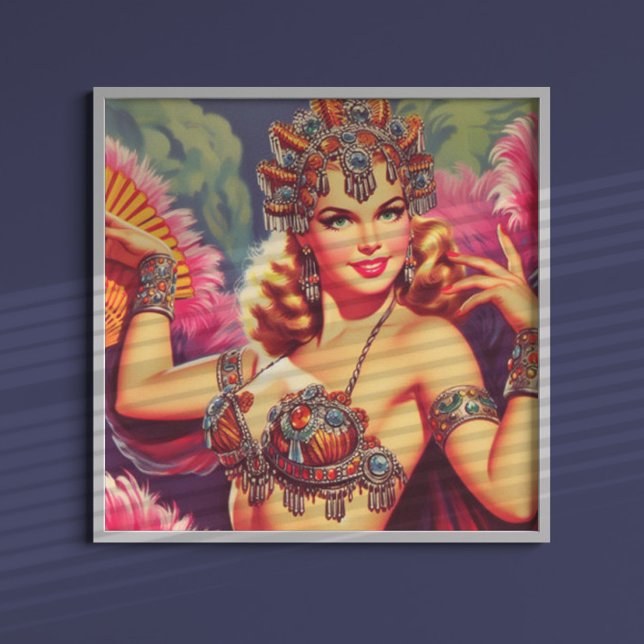 Poster Pin-up do Carnaval Retro (Criador carregado)