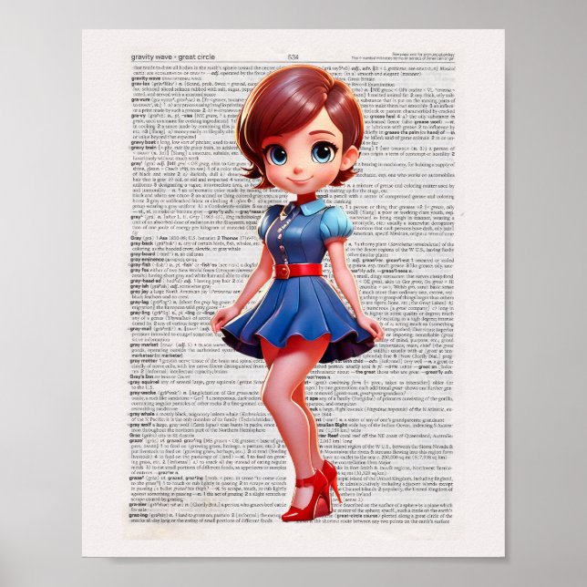 Poster Pin UP do desenho do cartoon (Frente)