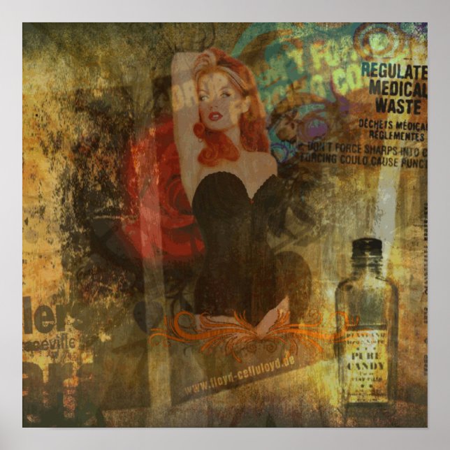 Poster pin-up do grunge (Frente)