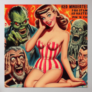 Poster Pin-up e Monstros Retroativos
