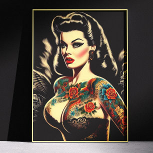 Pôster Pin-up Gótica Tatuada