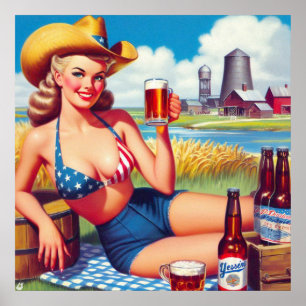 Poster Pin-up País da Cerveja