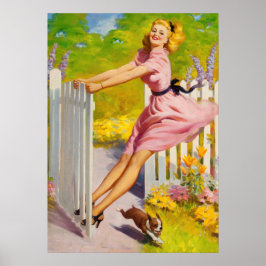 Poster Pin-up Playtime with Dog