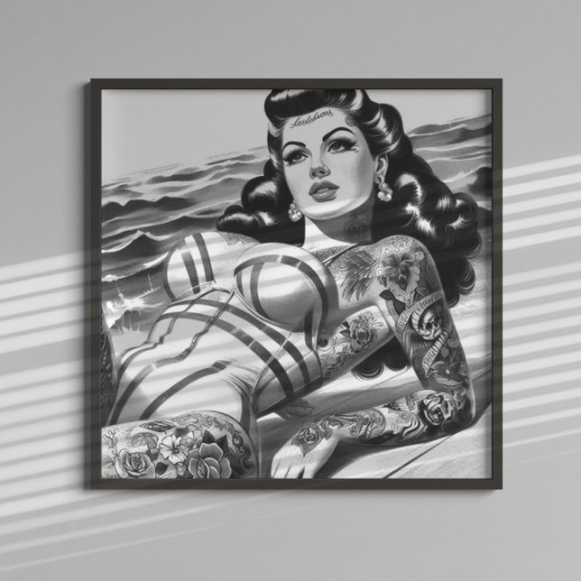 Poster Pin-up Retro Tatuado (Criador carregado)