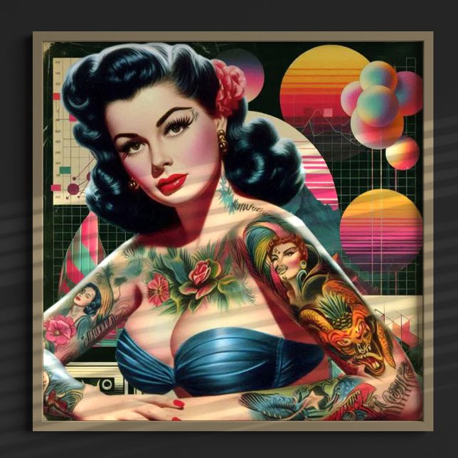 Poster Pin-up Retrowave 1980 (Criador carregado)