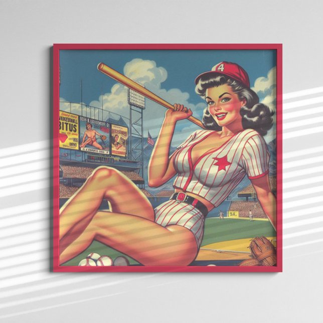 Poster Pin-up Vintage Baseball (Criador carregado)