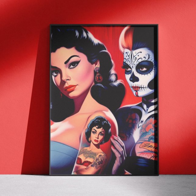 Poster Pin-ups Tatuadas ao Estilo Antigo (Criador carregado)