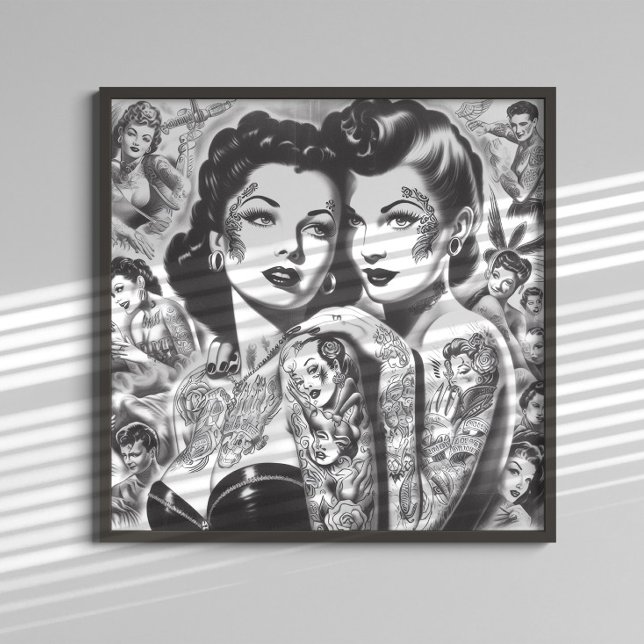 Poster Pin-ups Tatuadas Vintage (Criador carregado)