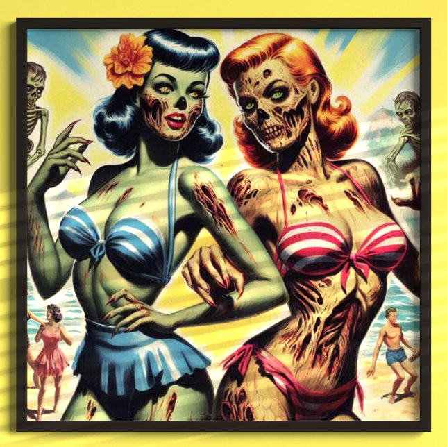 Poster Pin-ups Zombie Retro (Criador carregado)
