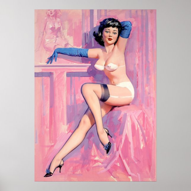 Pôster Pinagem com luvas azuis (Frente)