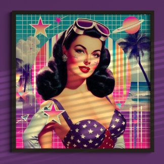 Poster Pinagem de recorte retrowave
