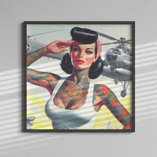 Poster Pinagem de tatuagem de vintage