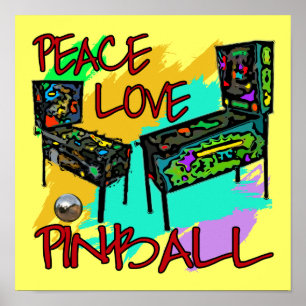 Pôster Pinball do amor da paz