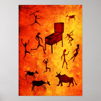 Poster Pinball pré-histórico