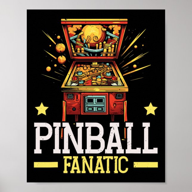 Poster Pinbyll Machine Arcade Game Gamer Clique em Vídeo  (Frente)