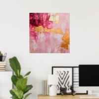 Pincel Artístico Trave Dourado e Rosa