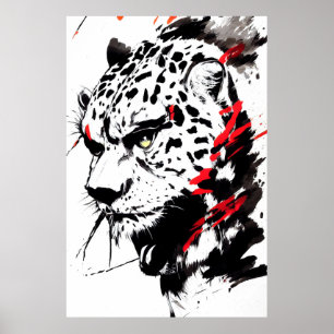 Poster Pincel de Arte Isenta de Natureza Selvagem de Chee