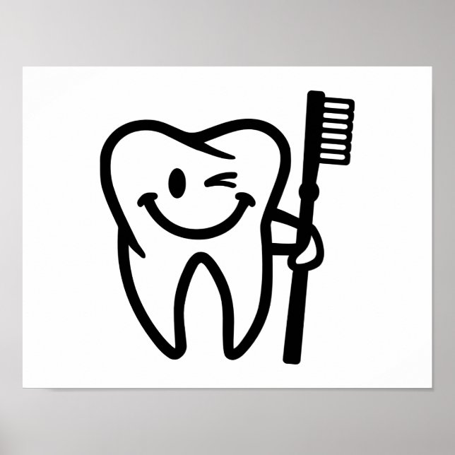 Poster Pincel de dente feliz (Frente)
