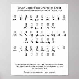 Poster Pincel Letra Tipo de Caractere Folha Swashes