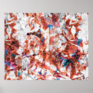 Poster Pincel vermelho abstrato arte digital moderna