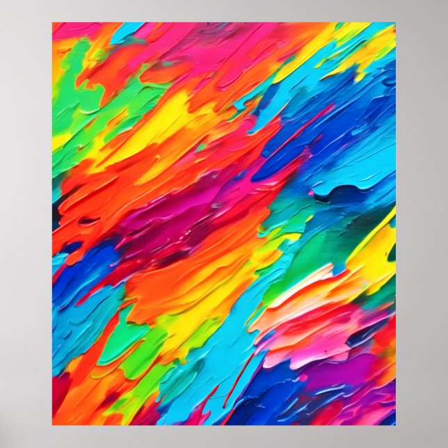 Poster Pinceladas Vibrantes de Alegria (Frente)