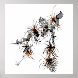 Poster Pine Branch, Sumi-e