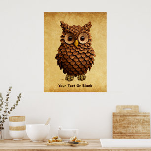 Poster Pine Cone Owl