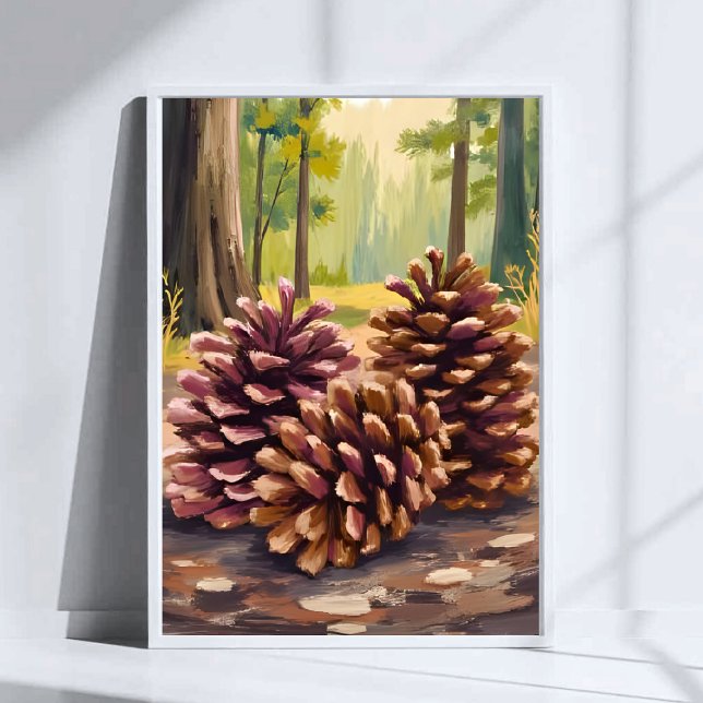 Poster Pine Cones | Fall Autumn Watercolor Forest (Criador carregado)