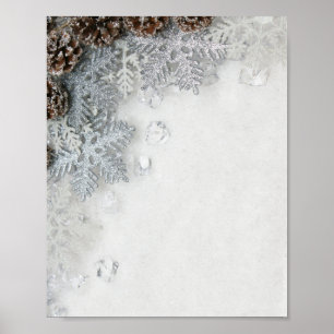 Poster Pine Cones, Flocos de Neve