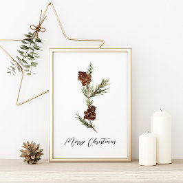 Poster Pine Tree Feliz Chirtsmas