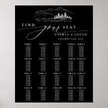 Pine Tree Rustic Mountain Wedding Seating Chart