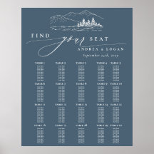 Pine Tree Rustic Mountain Wedding Seating Chart