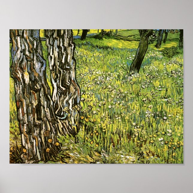 Poster Pine Trees & Dandelions Van Gogh Belas Artes (Frente)