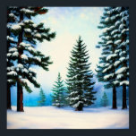 Poster Pine Trees In The Snow<br><div class="desc">A real winter landscape with pine trees covered in snow. Looking at the picture,  you can almost feel the fresh air and the smell of the pines.</div>