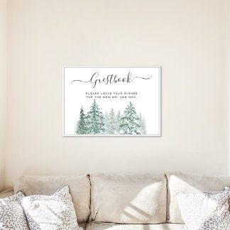 Poster Pine Trees Lanterna Botânica - Sinal de Guestbook