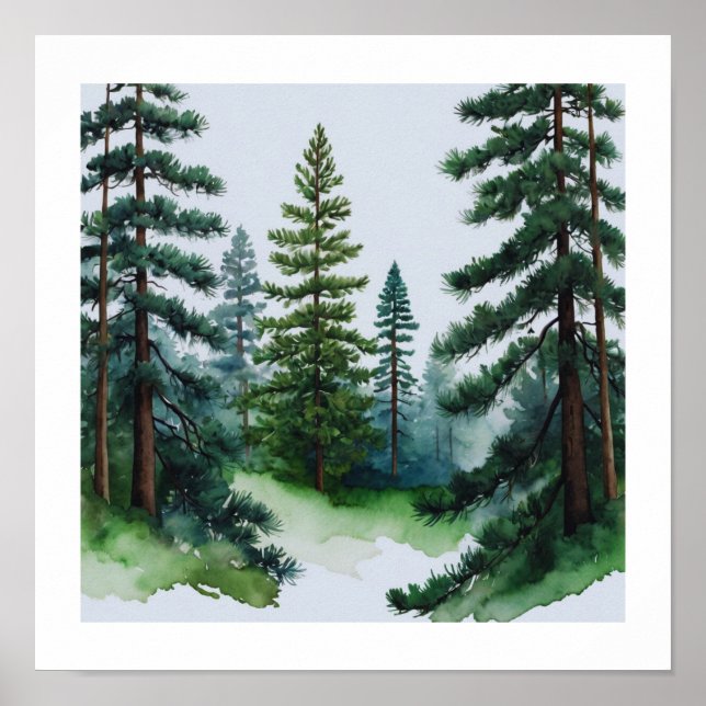 Poster Pine Trees Wall Art (Frente)