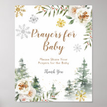 Pine Trees Winter Floral Prayers for Baby