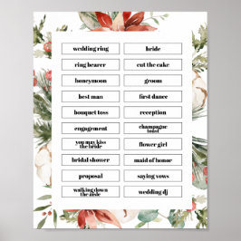 Poster Pine Winter Charades Bridal Shower Sign