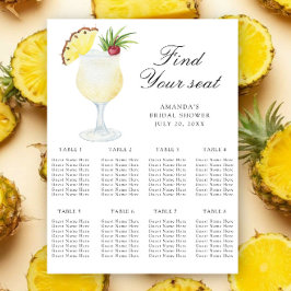 Poster Pineapple Cocktail Wedding seating chart