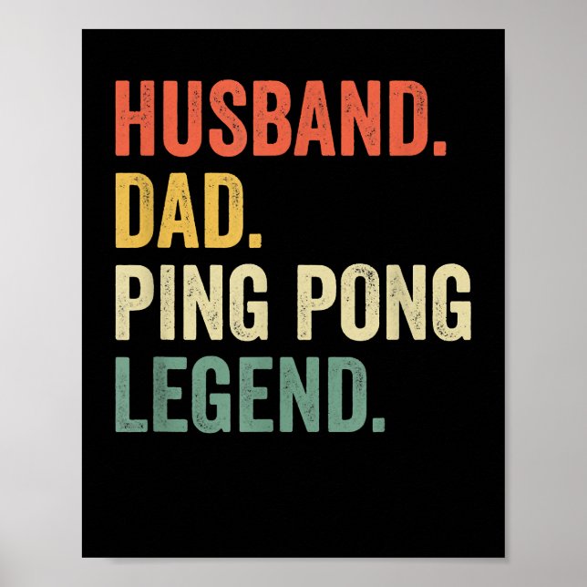 Poster Ping Pong Engraçado Perna Tênis Mesa do marido Pai (Frente)