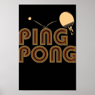 Poster Ping Pong Kelle mit Ball Tischtênis