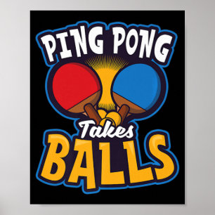 Poster Ping Pong leva Design de bolas Tênis